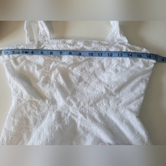 Sneak a Kiss White Floral Embroidered Tie-Strap Mini Dress Large - Picture 12 of 12